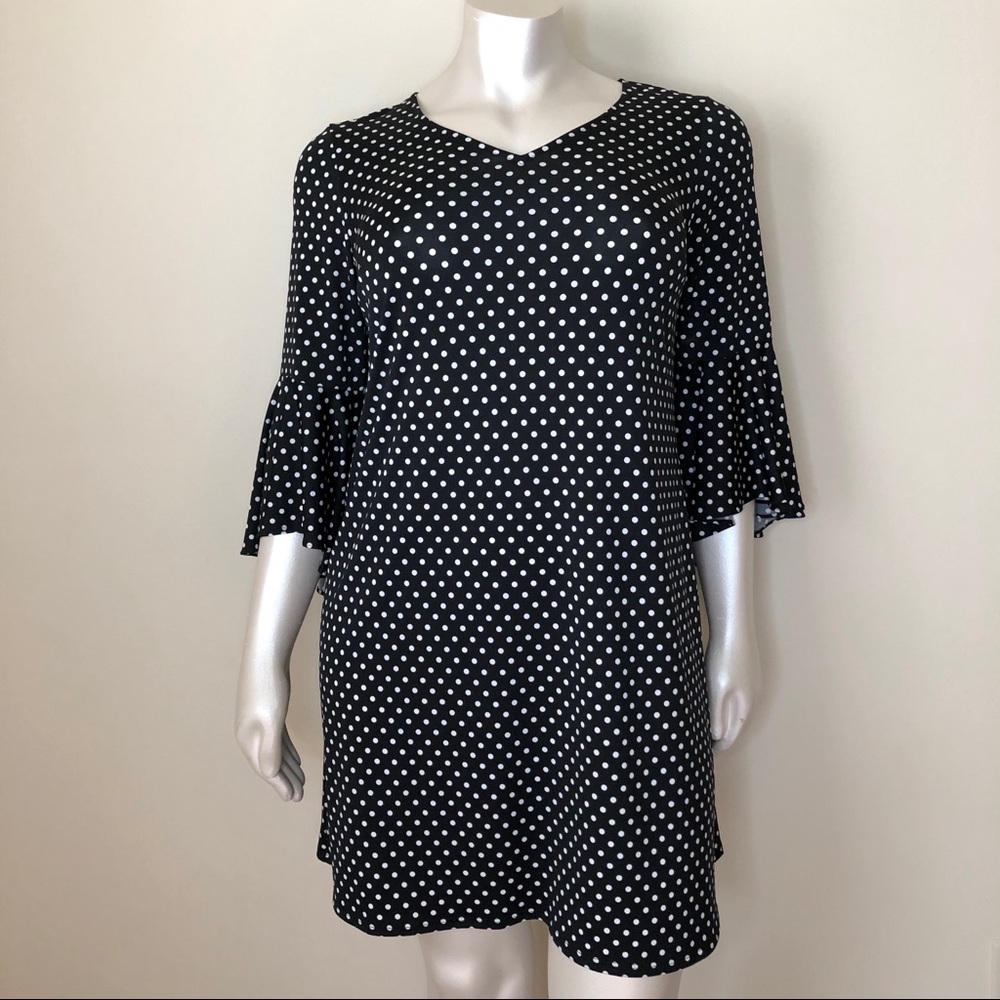 NWOT! MSK Bell-Sleeved Polka Dot Dress